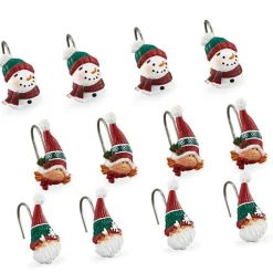 Petunia and Gnorme Winter Fun Set of 12 Shower Hooks