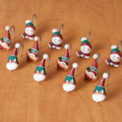 Petunia and Gnorme Winter Fun Set of 12 Shower Hooks