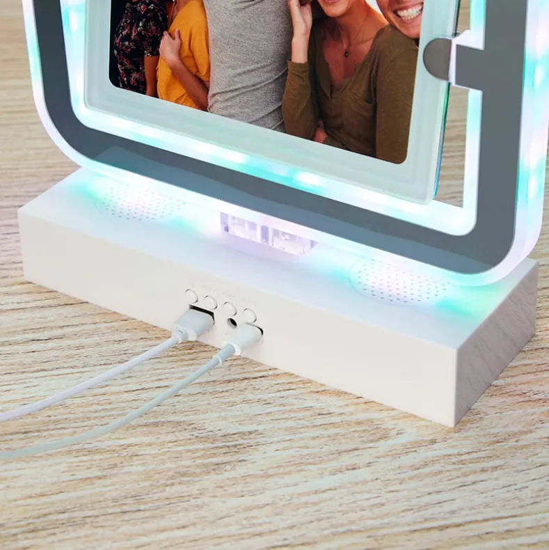 Photo Light Up Makeup Mirror With Bluetooth USB Speaker