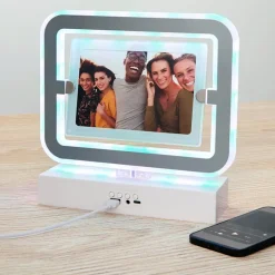Photo Light Up Makeup Mirror With Bluetooth USB Speaker