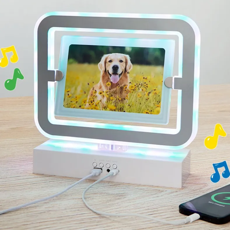 Photo Light Up Makeup Mirror With Bluetooth USB Speaker