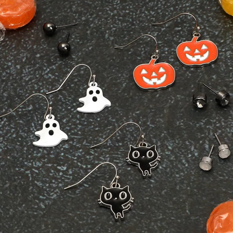 6-Pk Halloween Earrings