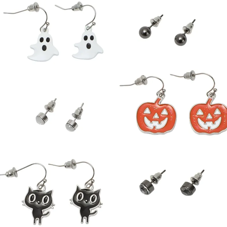 6-Pk Halloween Earrings