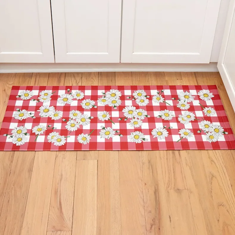 Plaid Daisy Kitchen Comfort Runner Rug