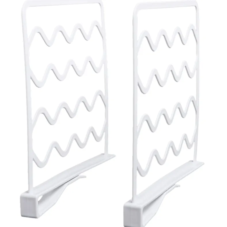 Plastic Closet Shelf Divider and Rack - Set of 2