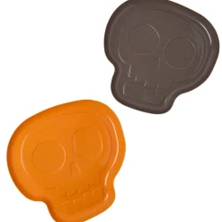 Plastic Halloween Skull 12" Serving Trays - Set of 2