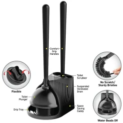 Plungeroo® Plunger & Toilet Scrubber Caddy