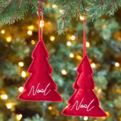 Plush Tree Ornaments Set of 2