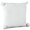 Pom-Pom Faux Shearling Gray Throw Pillow