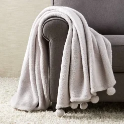 Pom-Pom Sherpa Throw