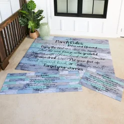 Porch Rules Indoor/Outdoor Area, Accent, or Runner Rug