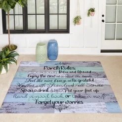 Porch Rules Indoor/Outdoor Area, Accent, or Runner Rug