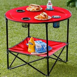 Portable Folding Picnic Table with Shelf - Waterproof, Perfect For Outdoors