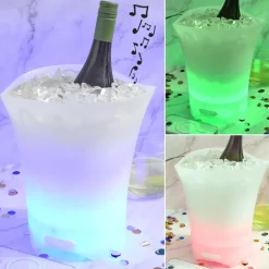 Portable LED Ice Bucket with Built In Wireless Bluetooth Speaker