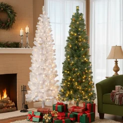Prelit Slim Christmas Tree - 7 Ft