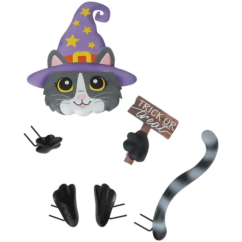 Pumpkin Decorating Kits Metal In Cat Ghost Bird Or Skeleton Characters
