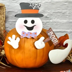 Pumpkin Decorating Kits Metal In Cat Ghost Bird Or Skeleton Characters