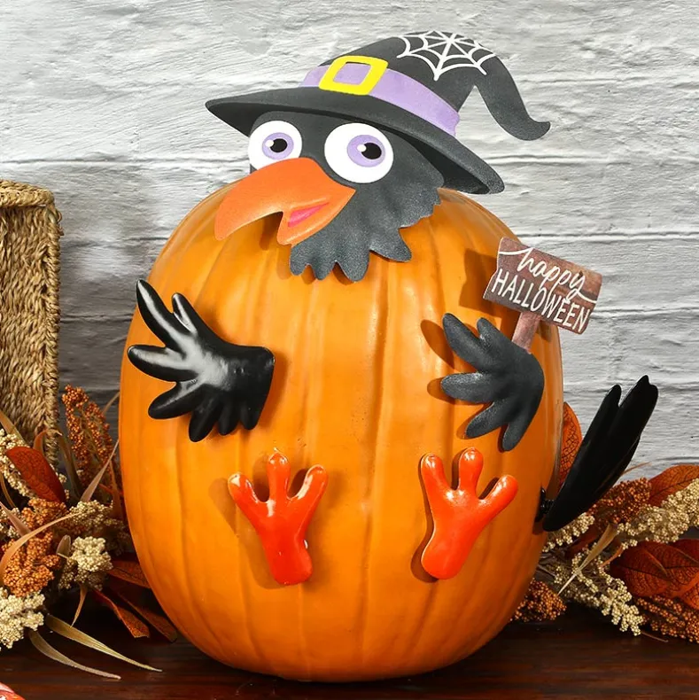 Pumpkin Decorating Kits Metal In Cat Ghost Bird Or Skeleton Characters