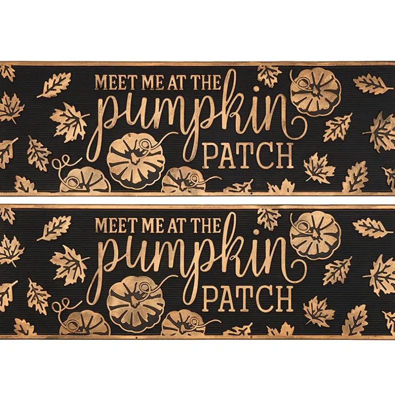 Pumpkin Patch Rubber Doormat or Set of 2 Rubber Stair Treads
