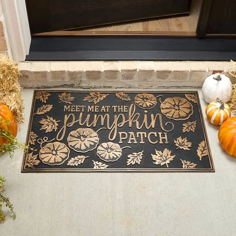 Pumpkin Patch Rubber Doormat or Set of 2 Rubber Stair Treads