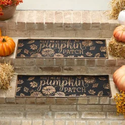 Pumpkin Patch Rubber Doormat or Set of 2 Rubber Stair Treads