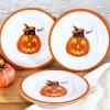 Purr-fectly Festive Halloween Dessert Plate Set
