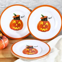 Purr-fectly Festive Halloween Dessert Plate Set