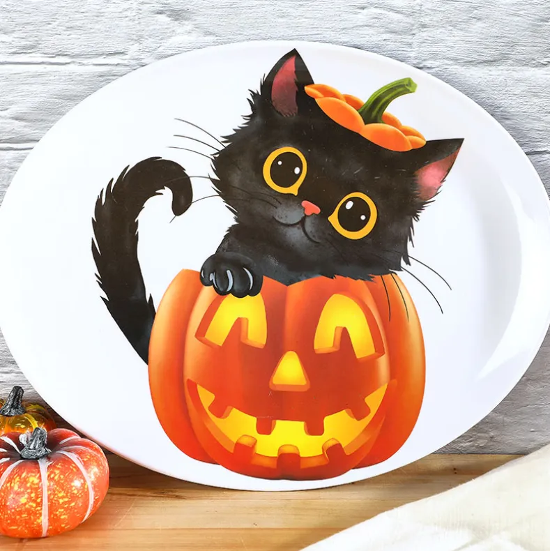 Purr-fectly Festive Halloween Serving Platter