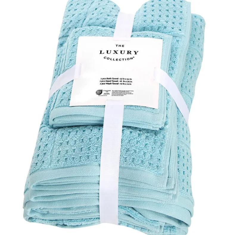 Quick Dry 100% Cotton Bath Towels, 6 Piece Set