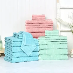 Quick Dry 100% Cotton Bath Towels, 6 Piece Set