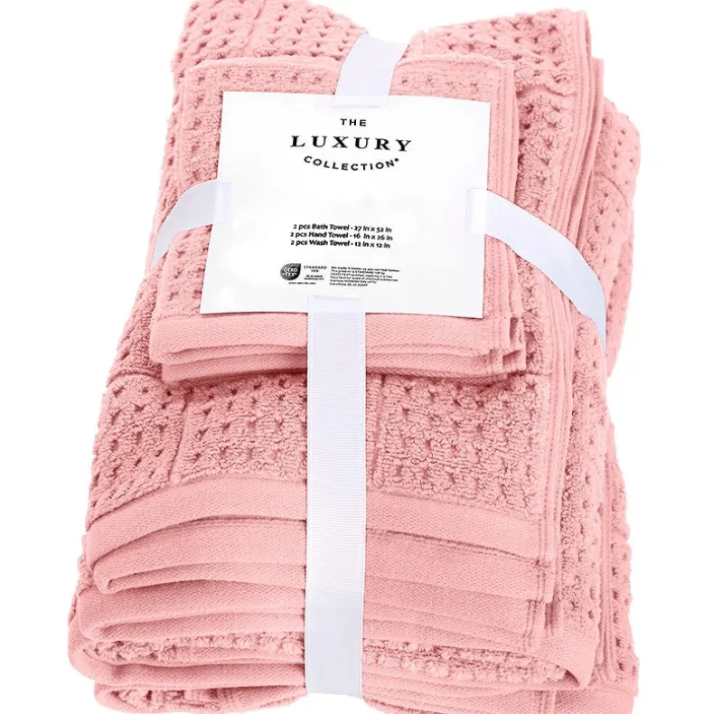 Quick Dry 100% Cotton Bath Towels, 6 Piece Set