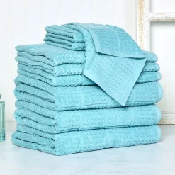 Quick Dry 100% Cotton Bath Towels, 6 Piece Set