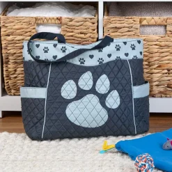 Quilted Tote with Cat Paw Print