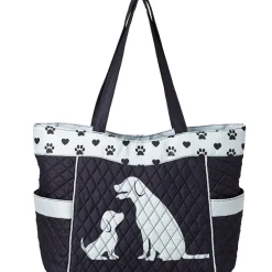 Quilted Tote with Cat Paw Print