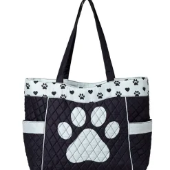 Quilted Tote with Cat Paw Print