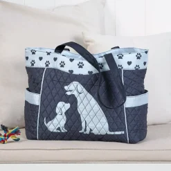 Quilted Tote with Cat Paw Print
