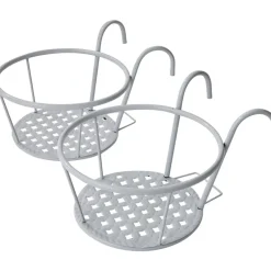 Railing Flower Pot Holders for Balcony or Deck 2 Pk
