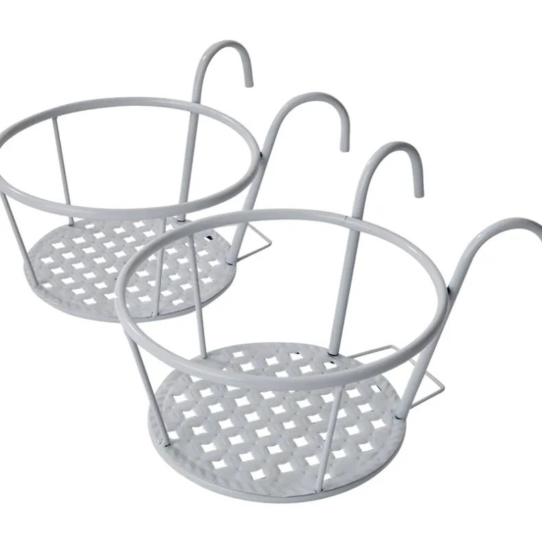 Railing Flower Pot Holders for Balcony or Deck 2 Pk