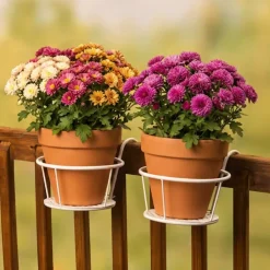 Railing Flower Pot Holders for Balcony or Deck 2 Pk
