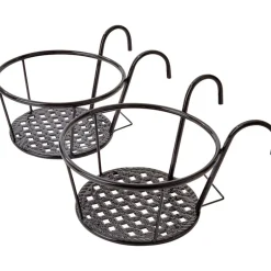 Railing Flower Pot Holders for Balcony or Deck 2 Pk
