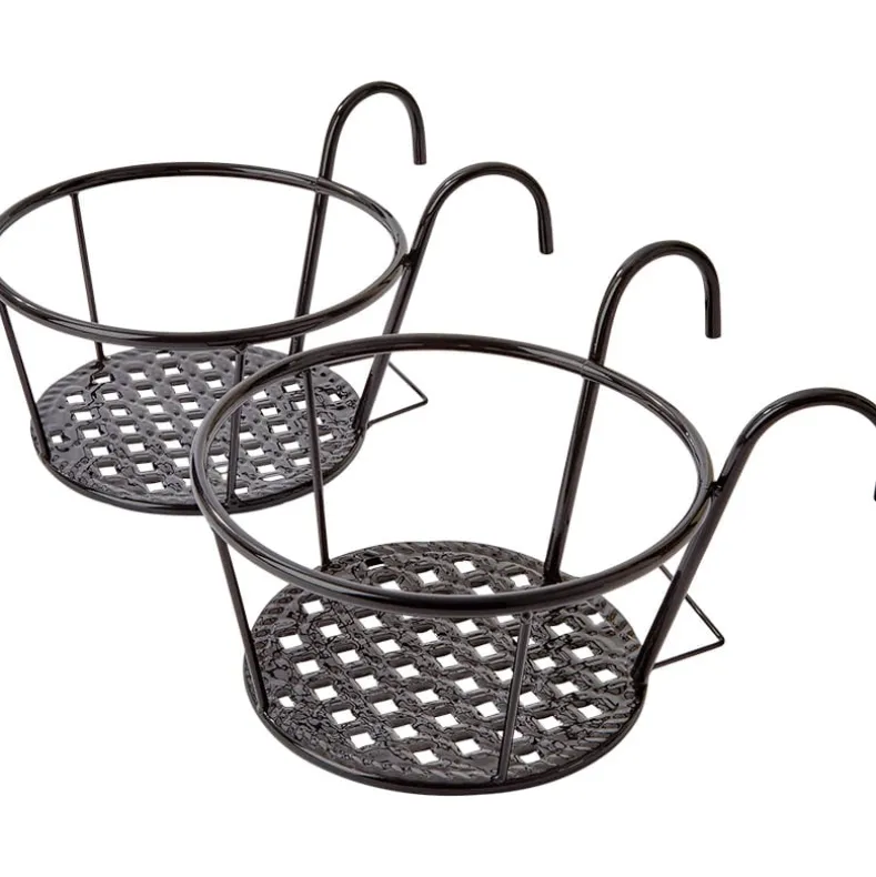 Railing Flower Pot Holders for Balcony or Deck 2 Pk