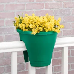 Rail Planter for Deck or Balcony Terracotta Gray or Green