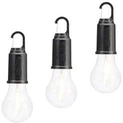 Rechargeable USB 3 Mode Hanging Bulb Lights - Set of 3