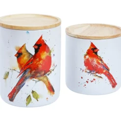 Red Cardinal Kitchen Canister