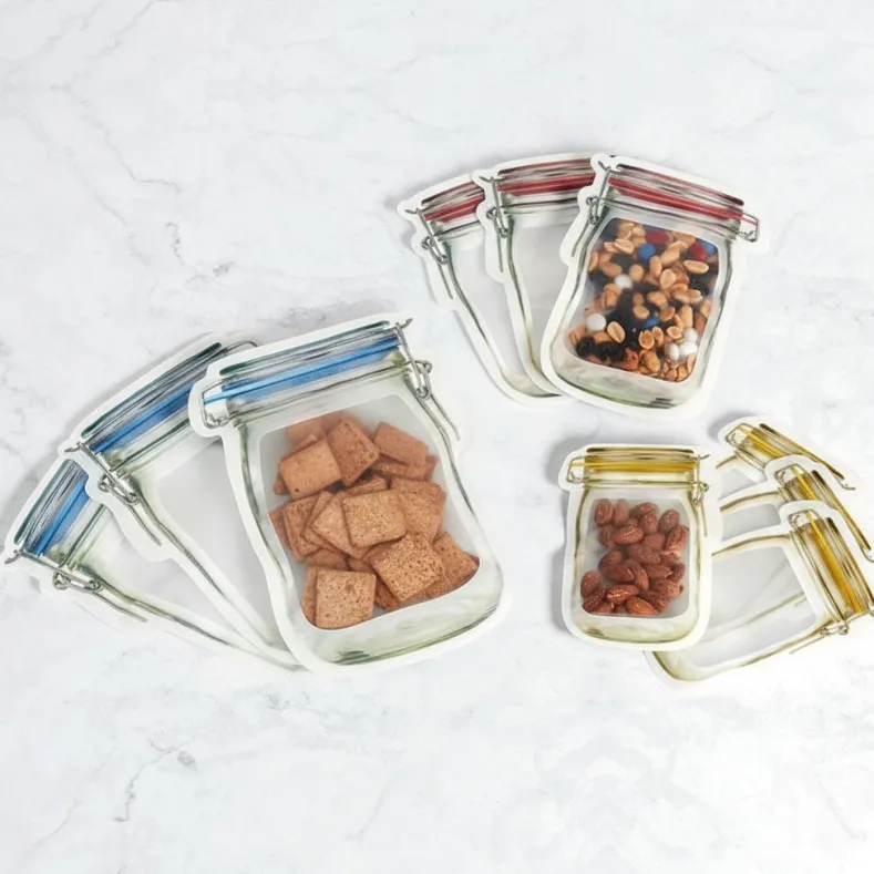 Resealable Snack Bags - Set of 10