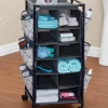 Rolling Shoe Storage Unit with Fabric Cubbies