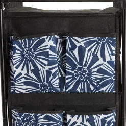 Rolling Shoe Storage with Fabric Cubbies - Springtime