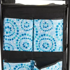 Rolling Shoe Storage with Fabric Cubbies - Springtime