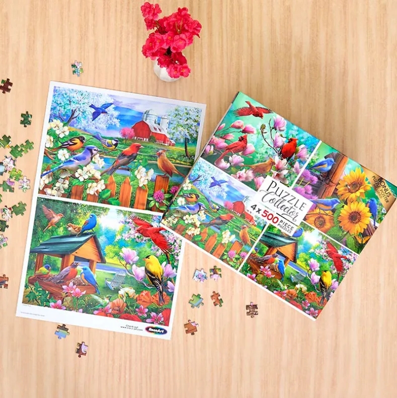 RoseArt® 4-In-1 Songbirds Jigsaw Puzzle Set