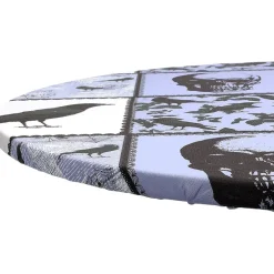 Round Custom Fitted Tablecloth with Flannel Backing Halloween